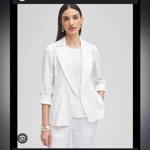 Chico's Linen Blend Stretch Blazer Size 1 (M)